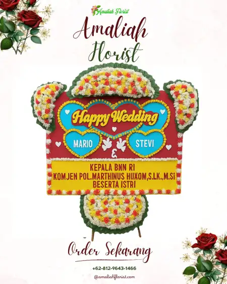 Papan Bunga Pernikahan Bercak